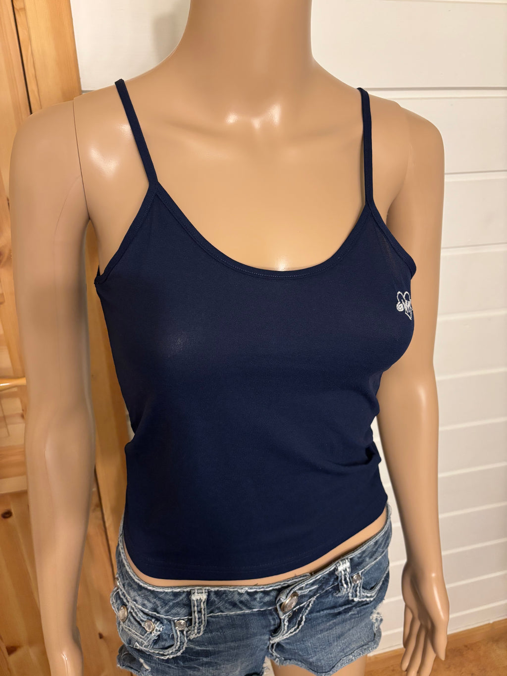 Mørkeblå Basic Mesh Topp
