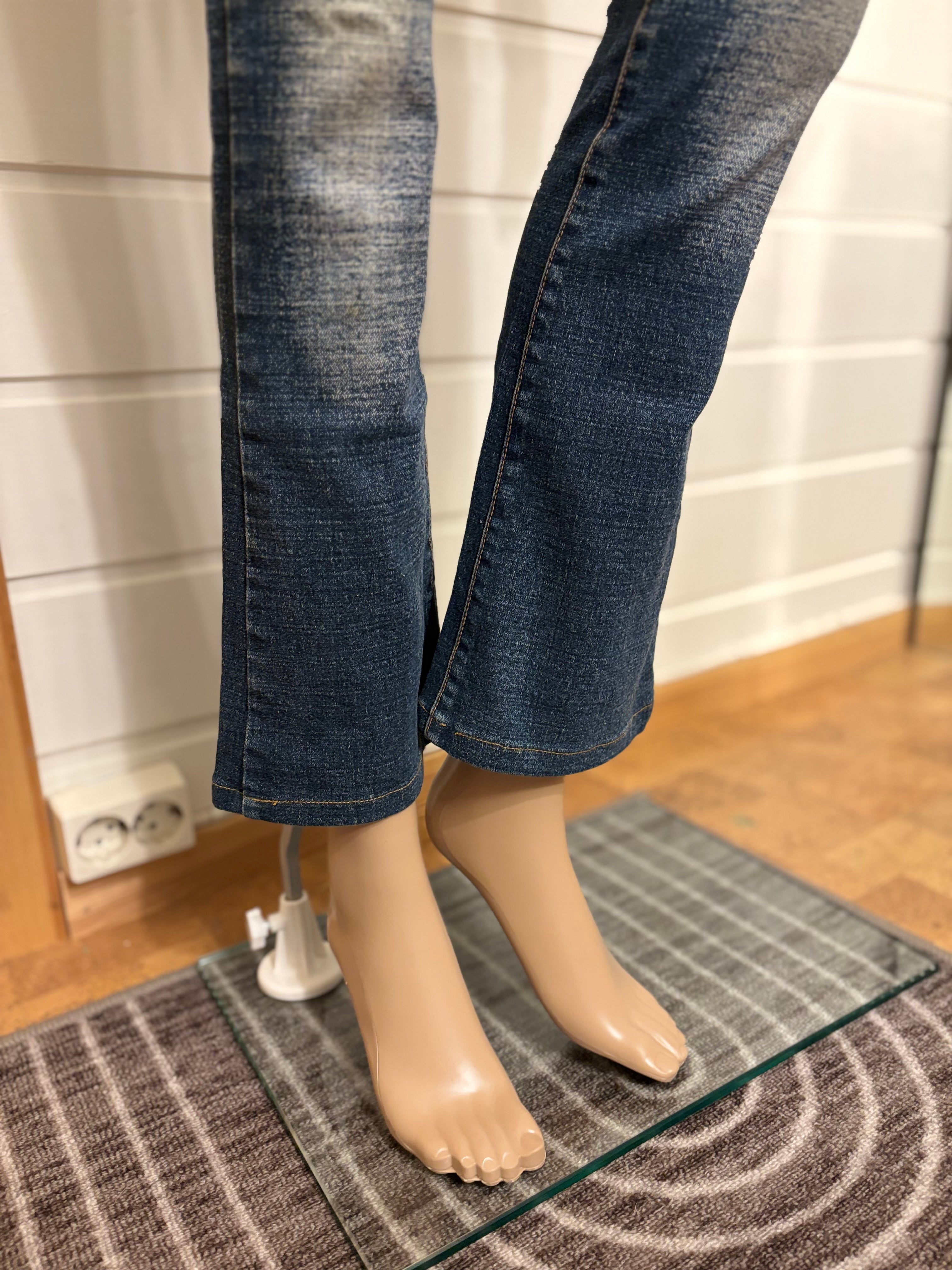 Vintage Jeans Sleng Pyntede Lommer