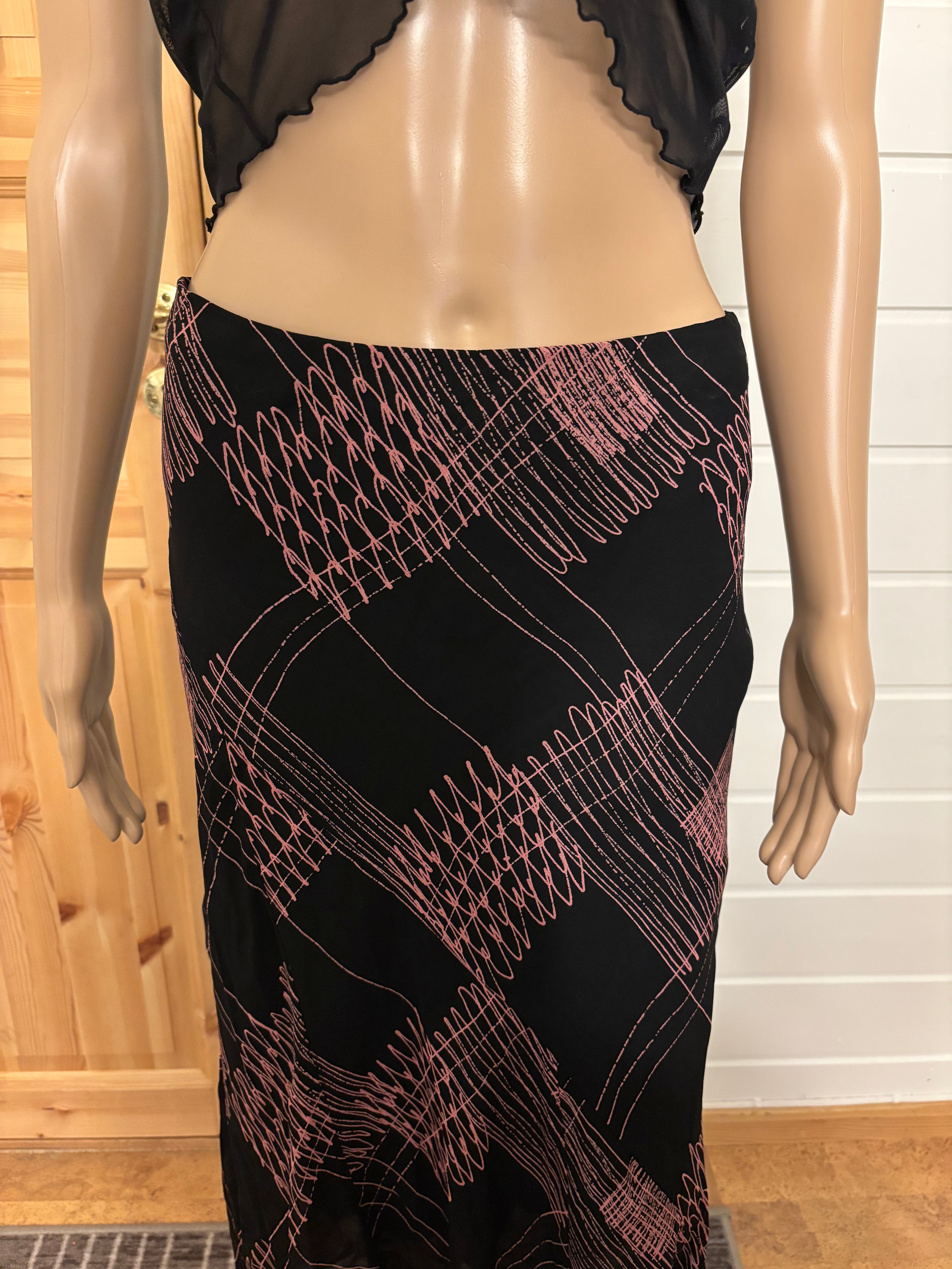 Retro Mesh Midi Skjørt