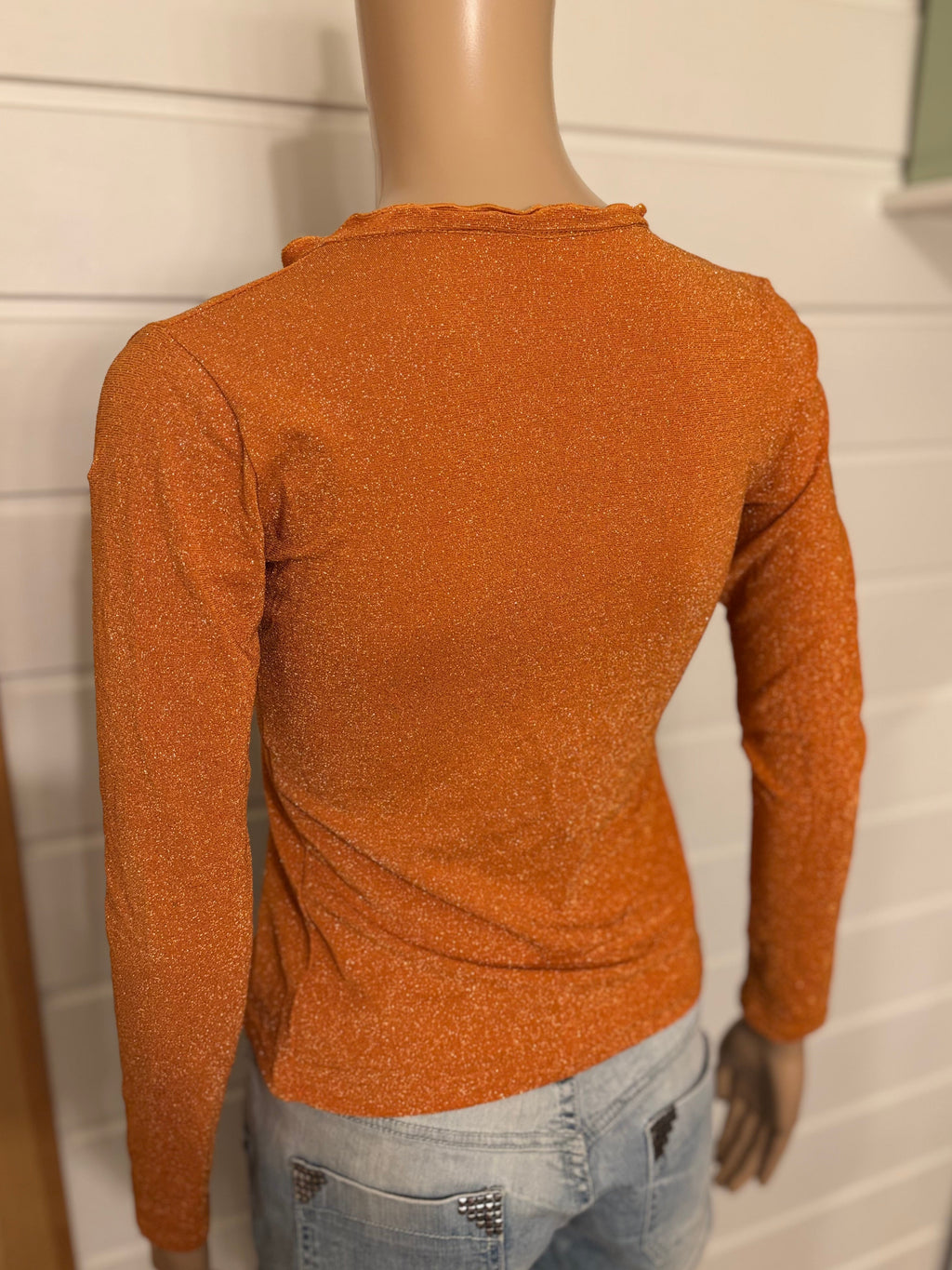 Oransje Glitter Knyte Kardigan