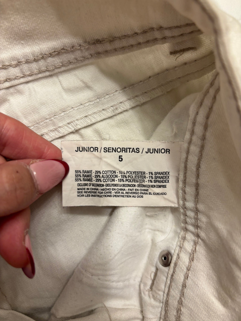 Hvit Shorts Broderte Lommer