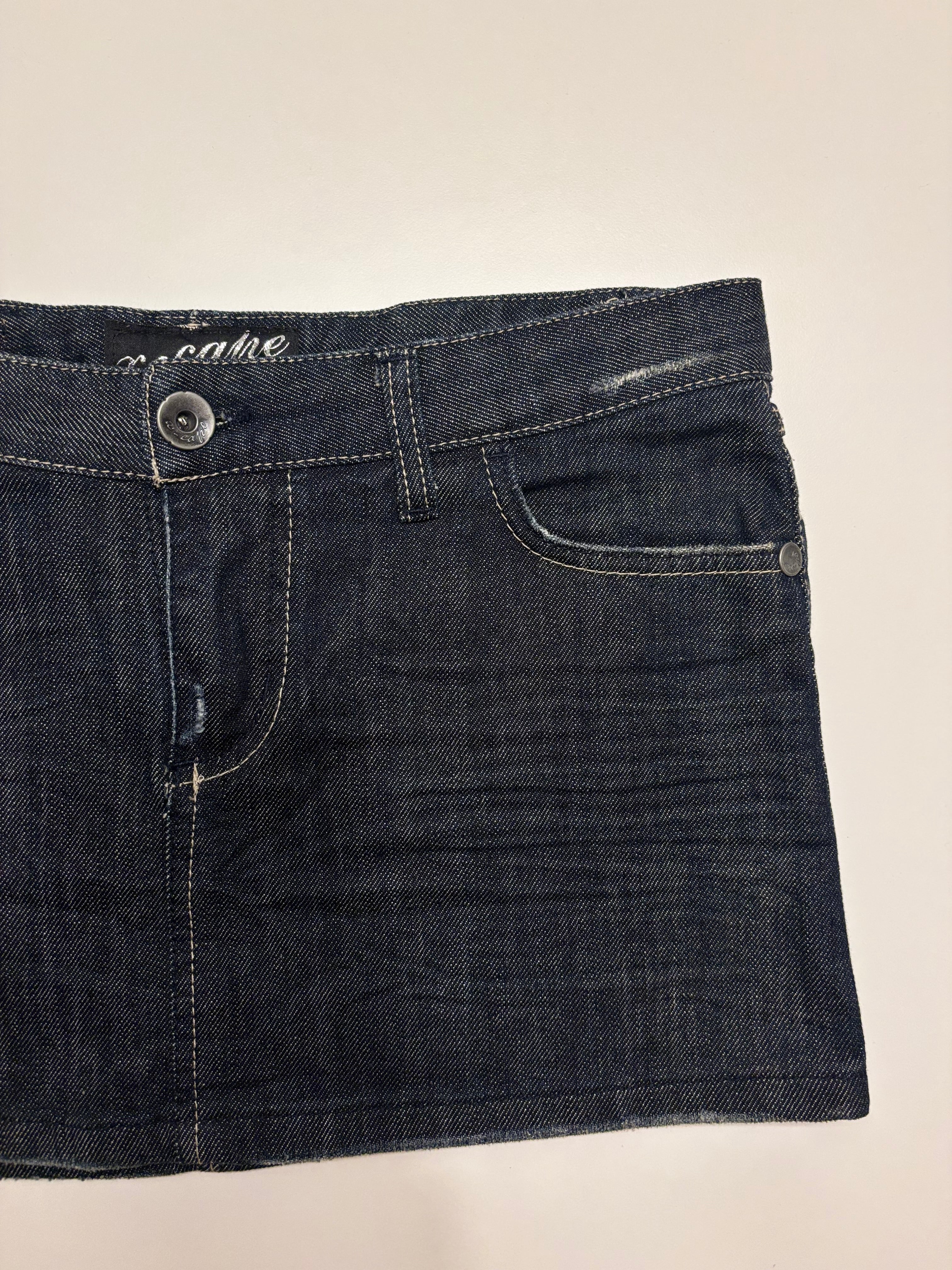 Mørkeblå Mini Denim Skjørt