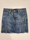 Denim Mini Skjørt Paljetter