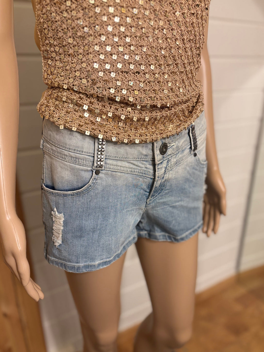 Y2K Lyseblå Denim Shorts