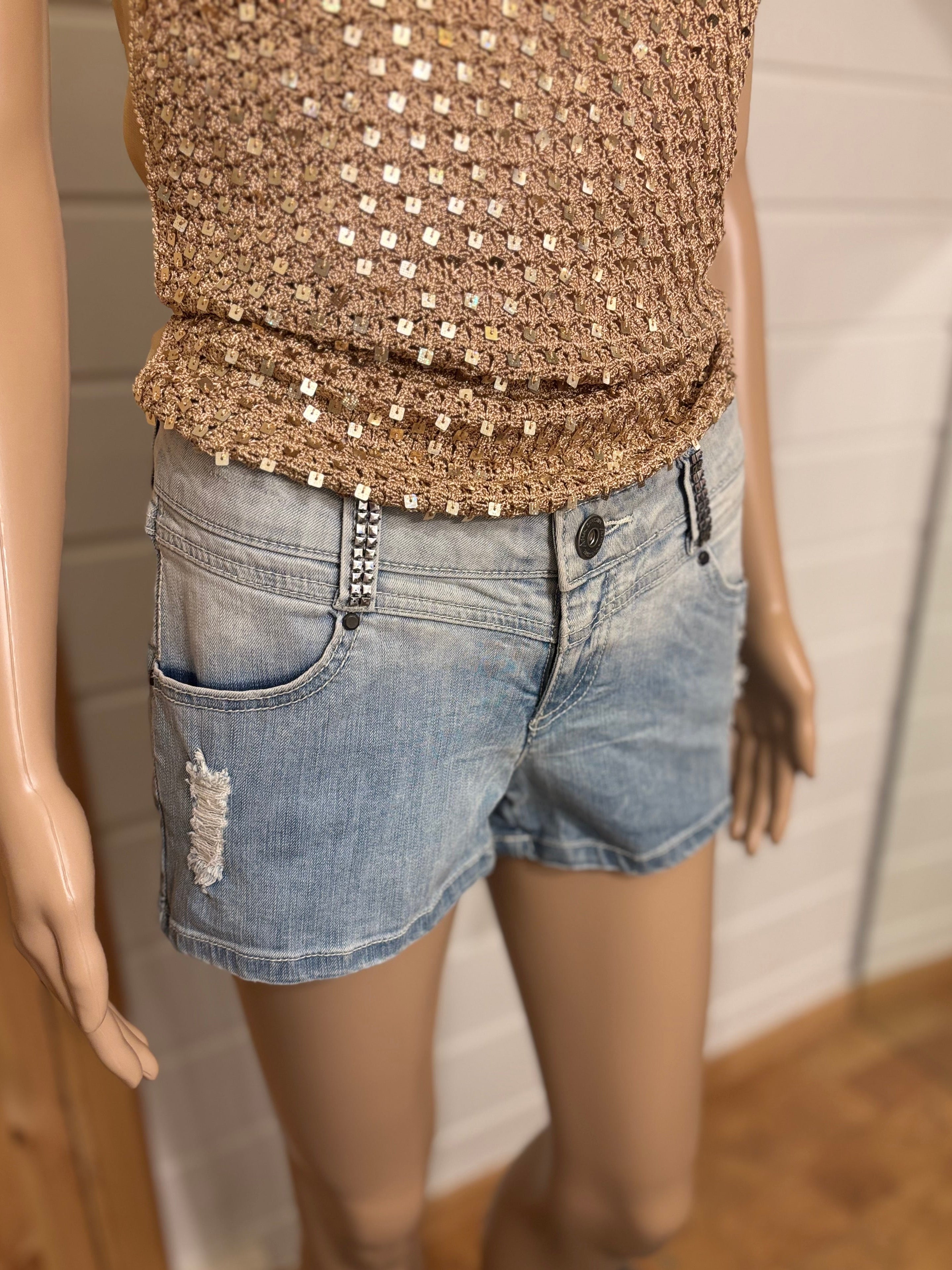 Y2K Lyseblå Denim Shorts