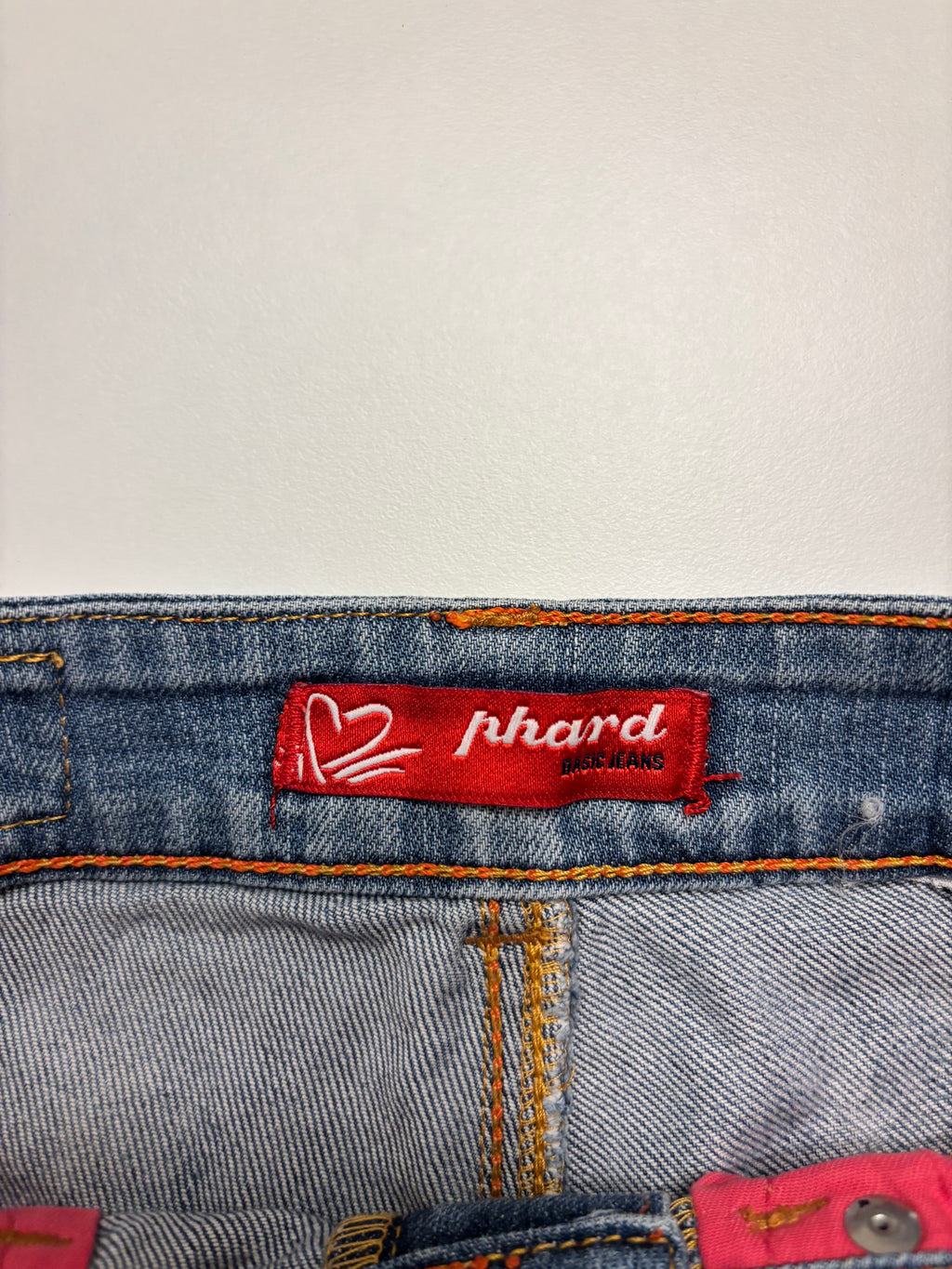 Y2K Denim Shorts Broderte Lommer
