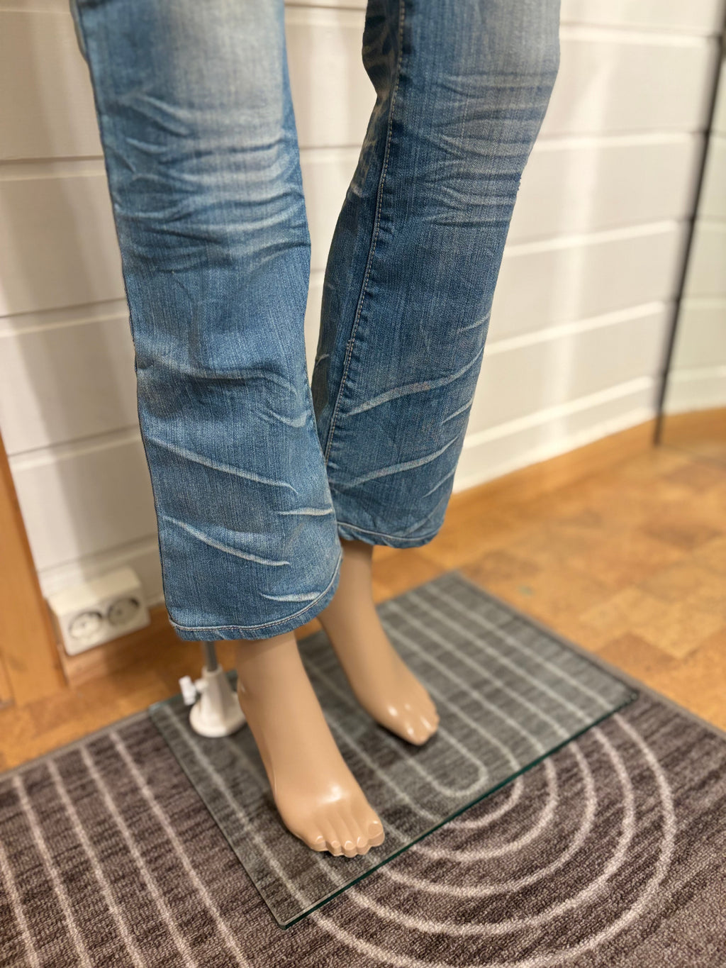 Vintage Jeans Sleng Pyntede Lommer