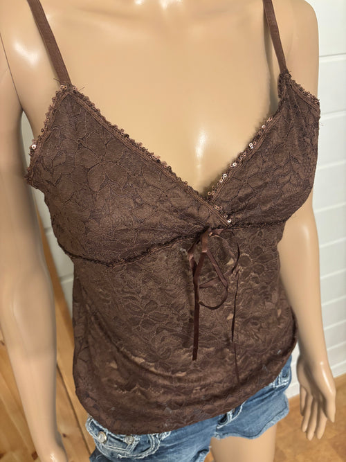Brun Blonde Topp Glitter Detaljer