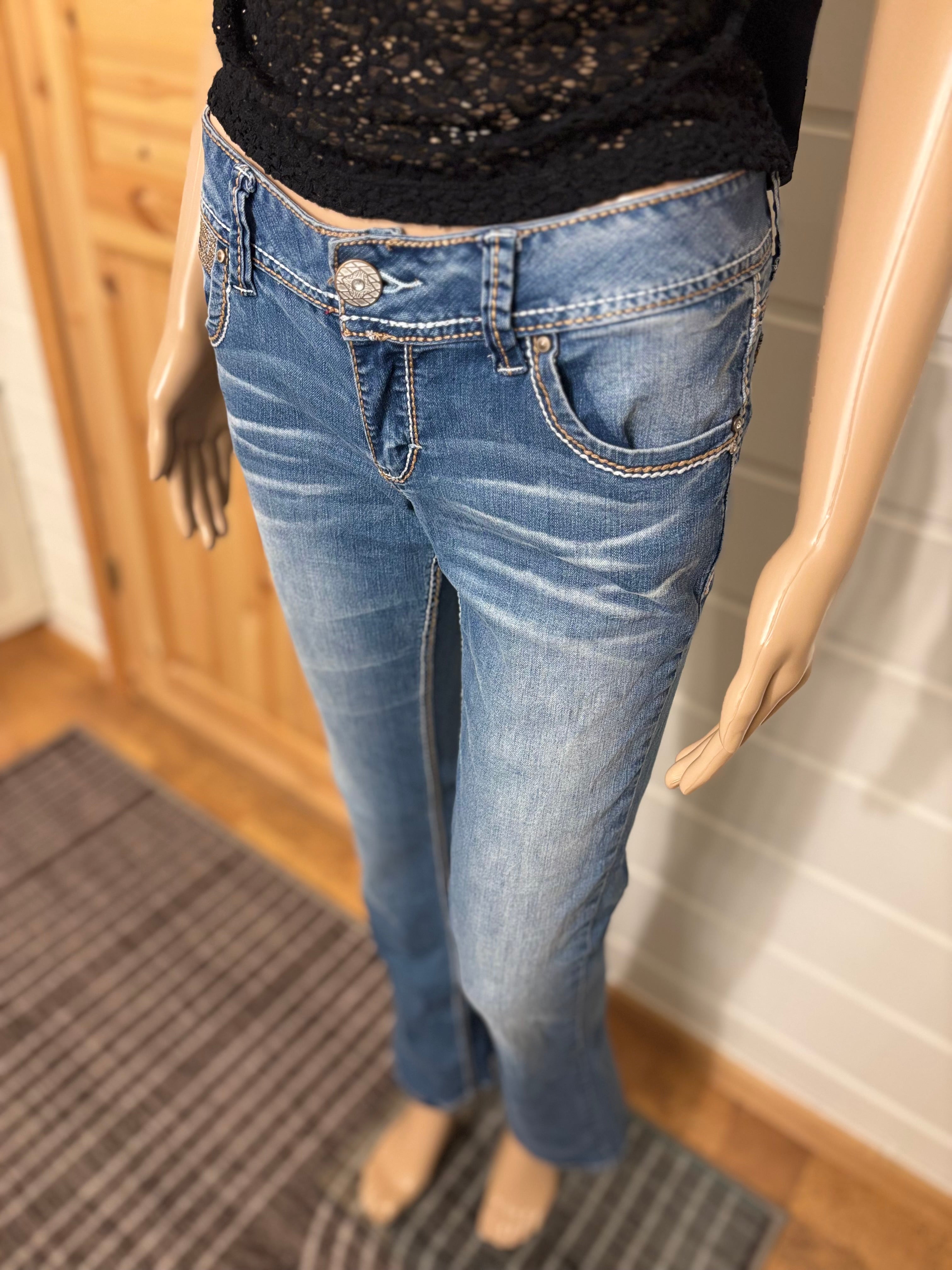 Amethyst Jeans Sleng Pyntede Lommer