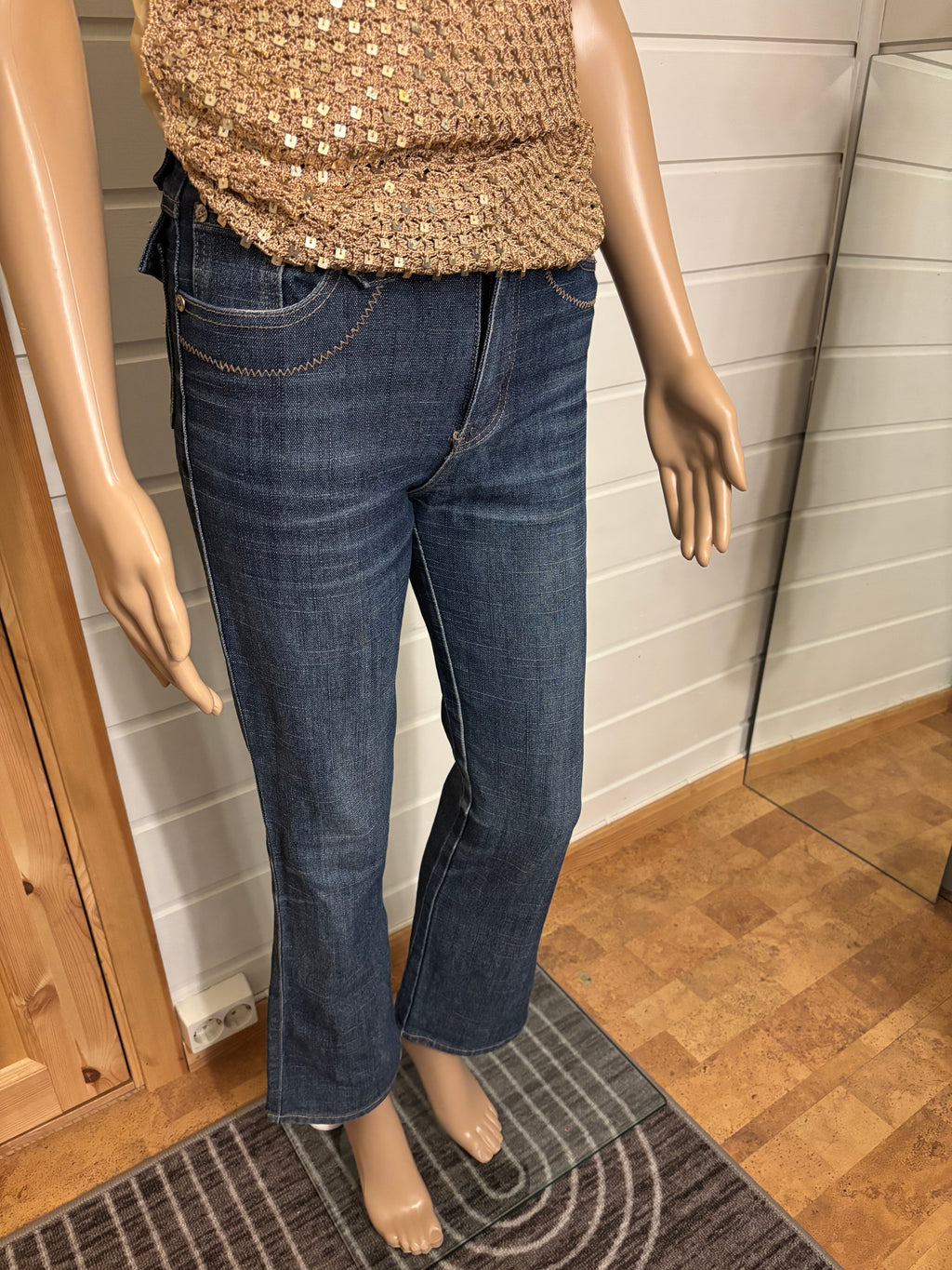 Mørkeblå Jeans Sleng