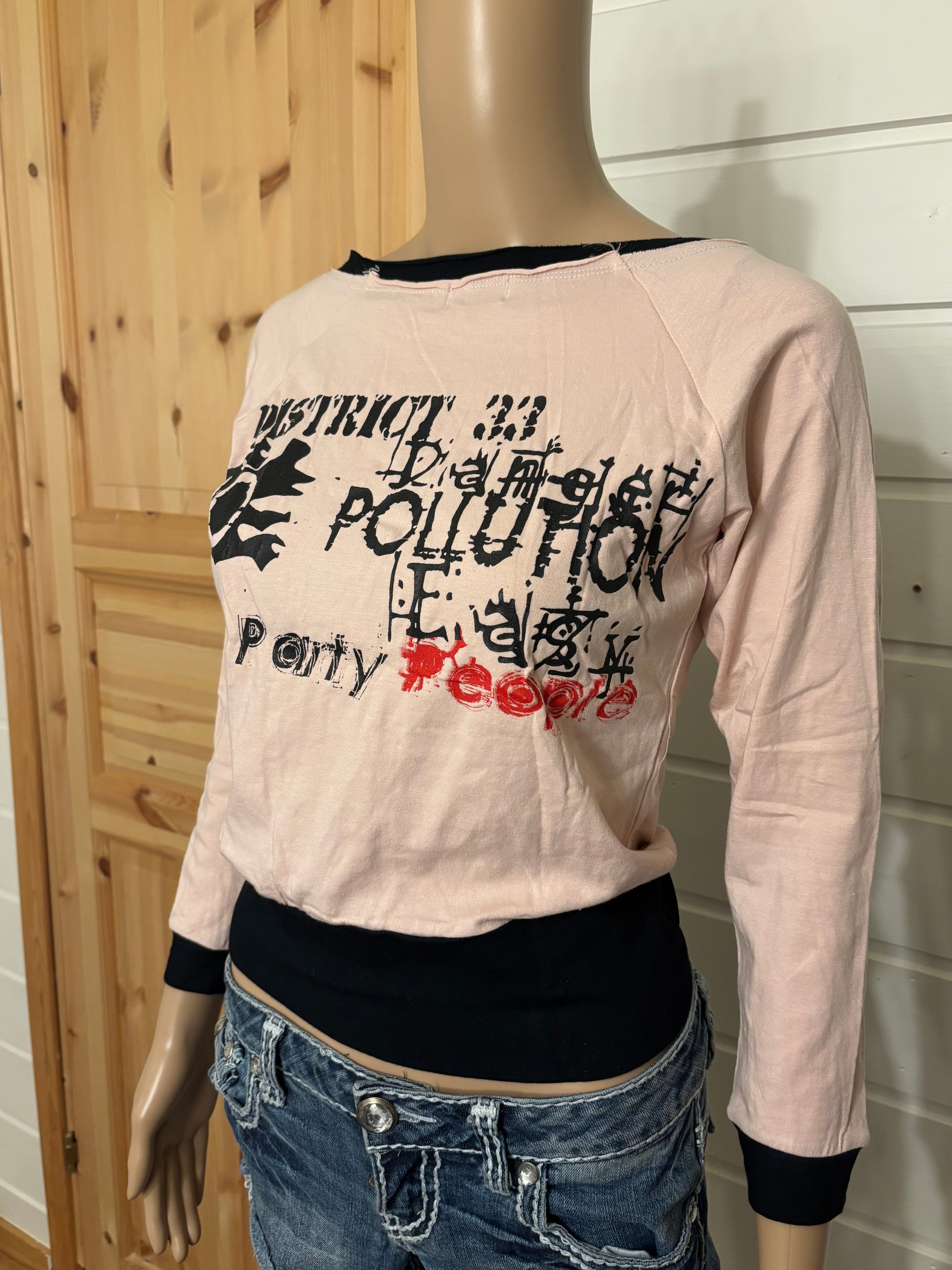 Rosa Y2K Langermet Topp