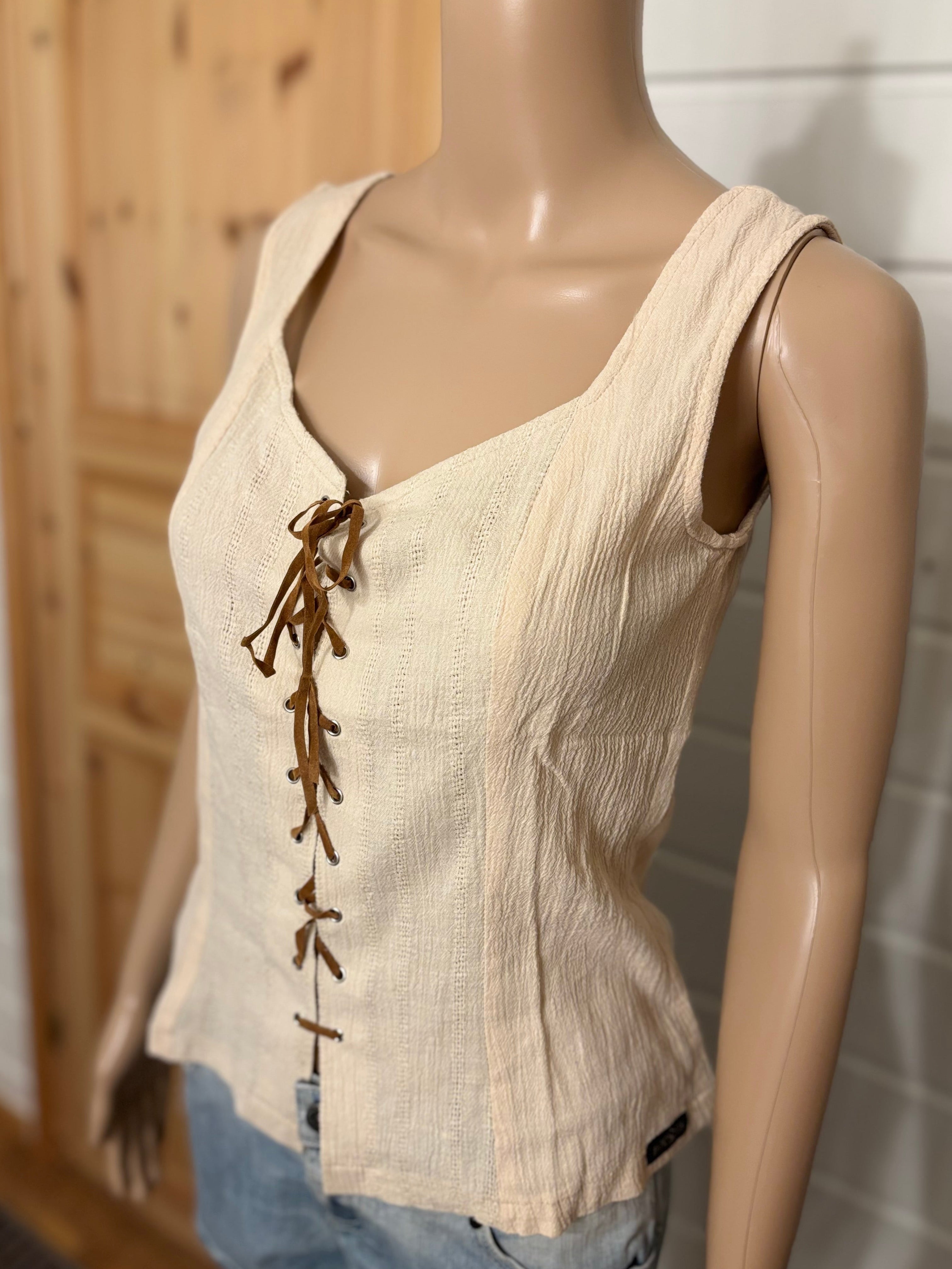 Beige Bomull Topp