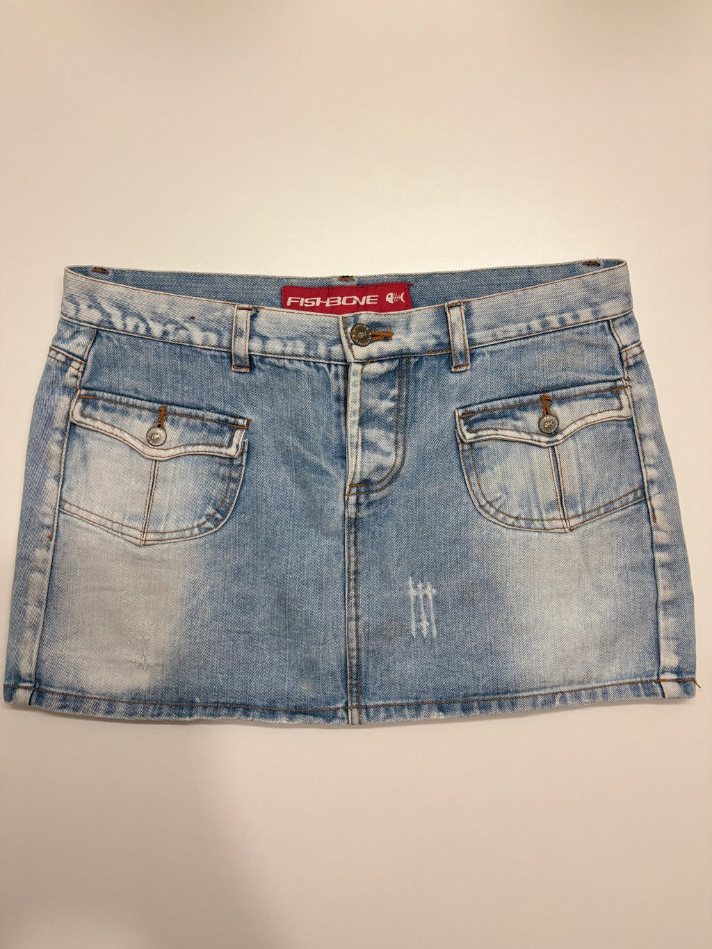 Lyseblå Denim Mini Skjørt