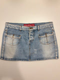 Lyseblå Denim Mini Skjørt