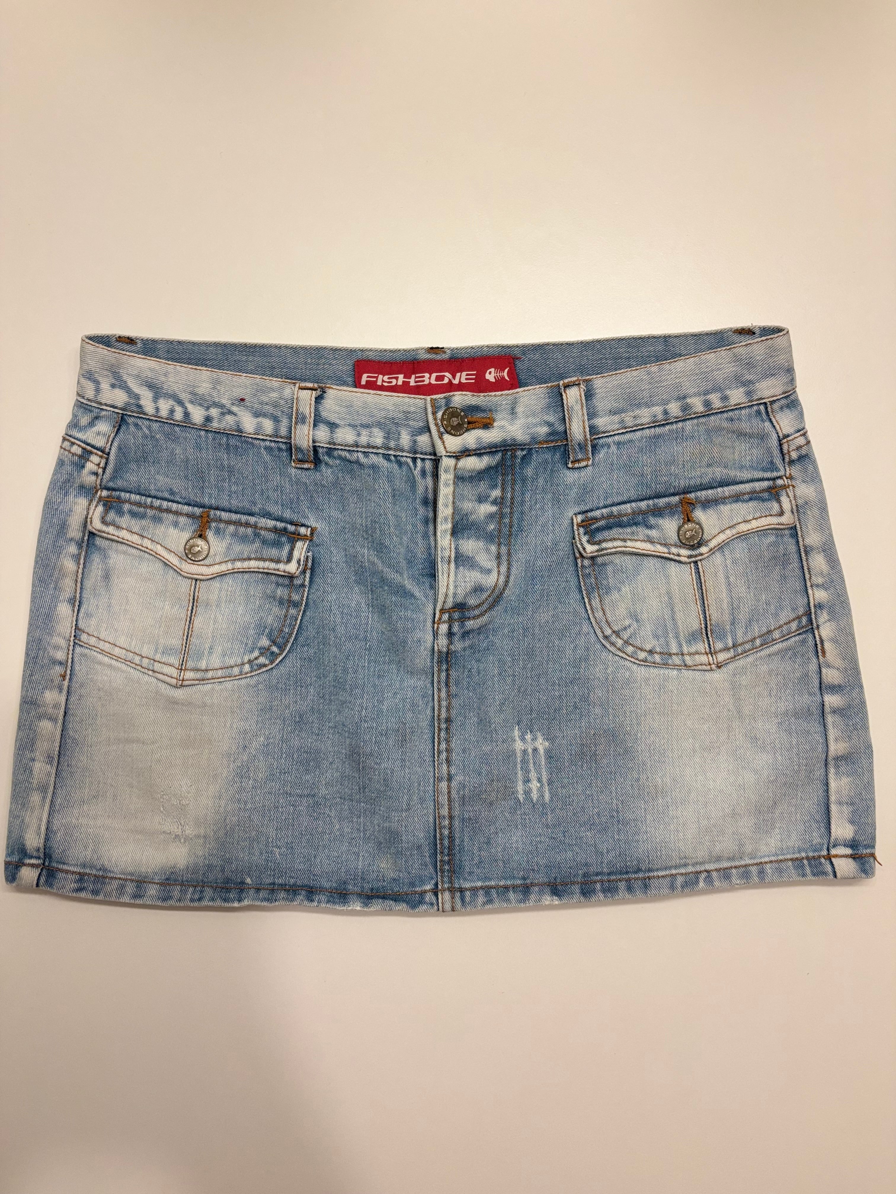 Lyseblå Denim Mini Skjørt
