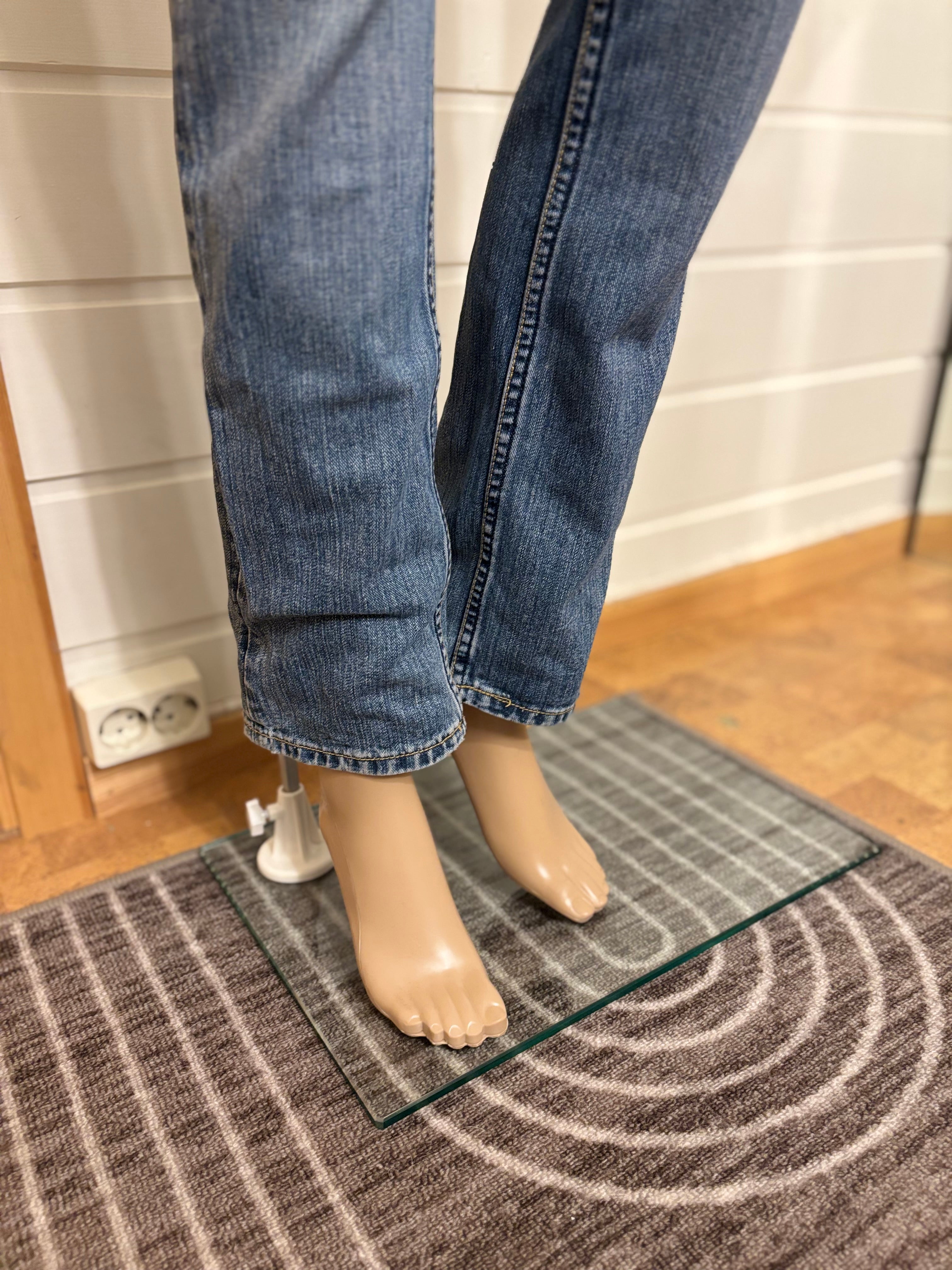 Vintage Jeans Straight Pyntede Lommer