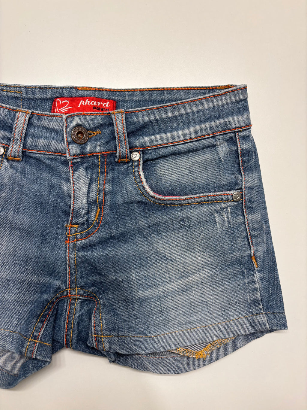 Y2K Denim Shorts Broderte Lommer