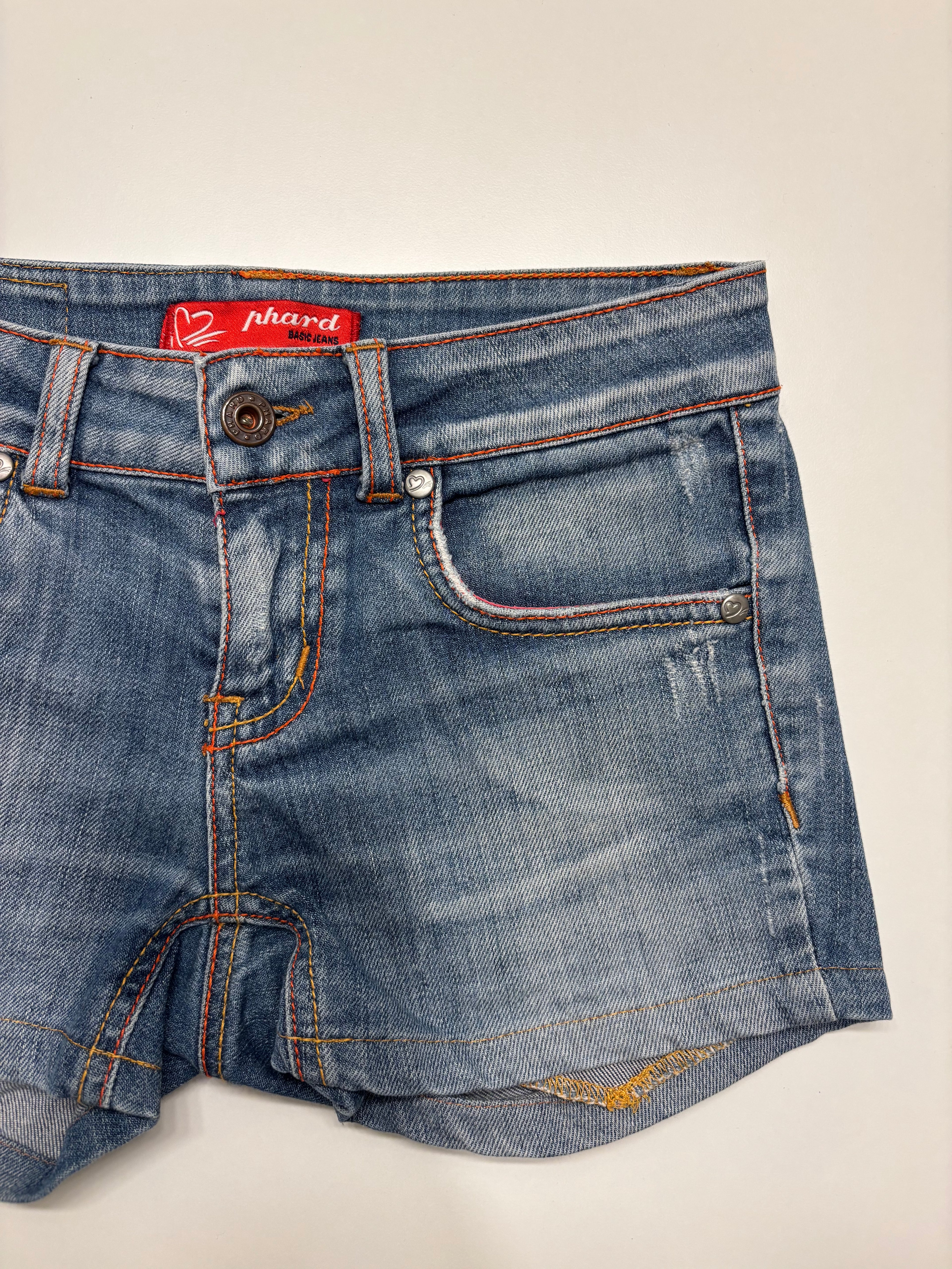 Y2K Denim Shorts Broderte Lommer