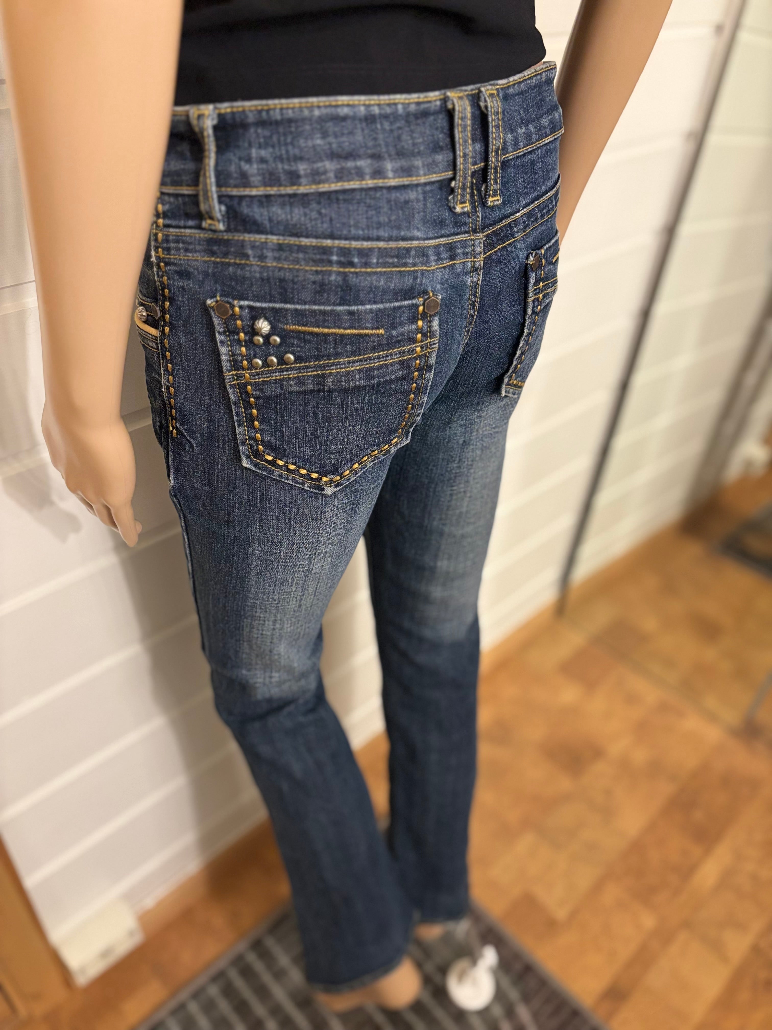 Vintage Jeans Straight Pyntede Lommer