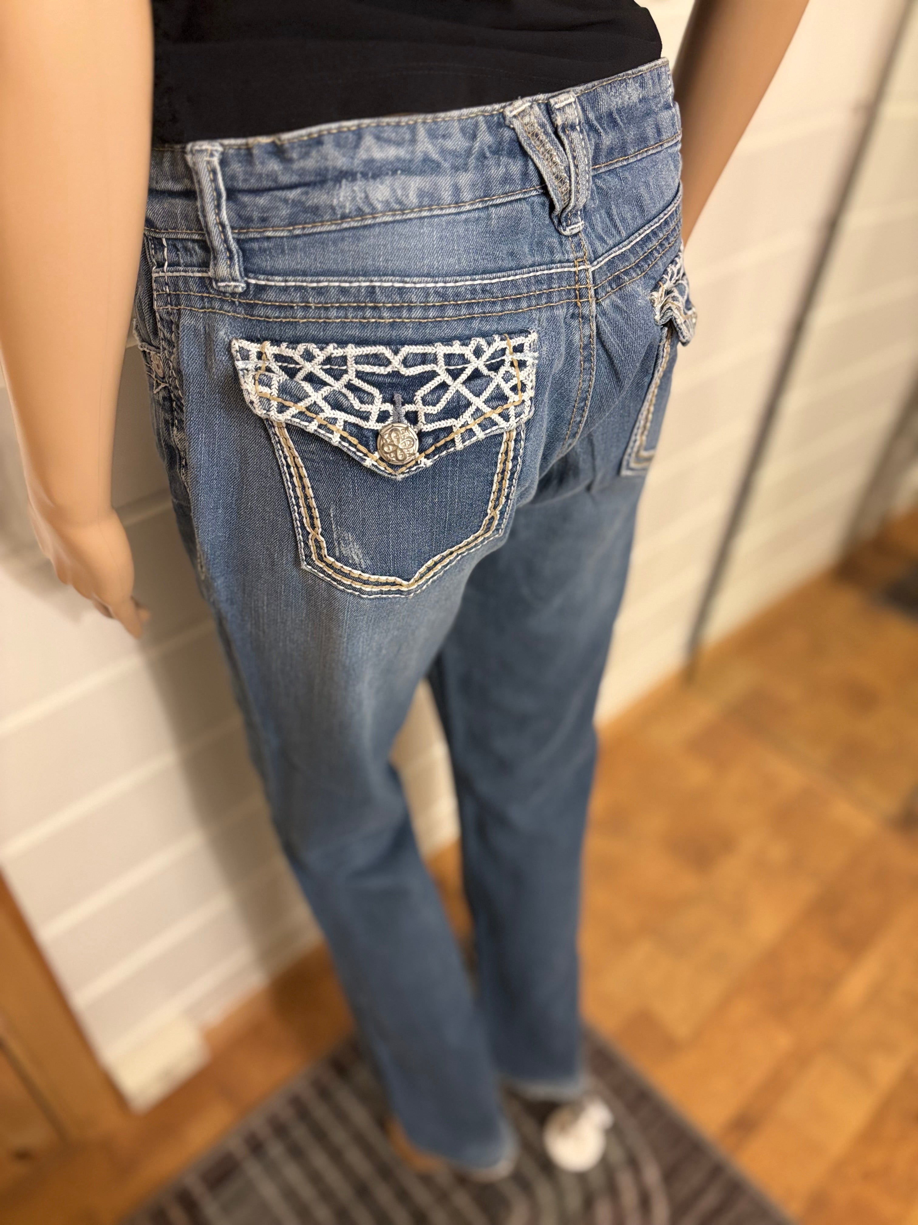 Vintage Jeans Bootcut Broderte Lommer