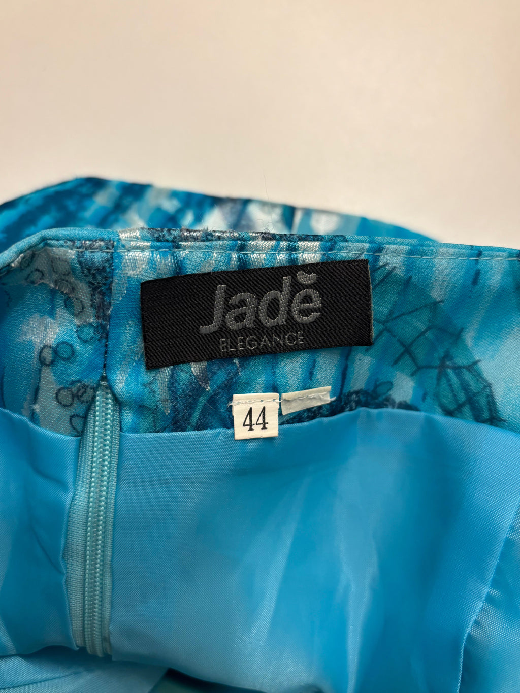 Blå Silke Topp Glitter Detaljer