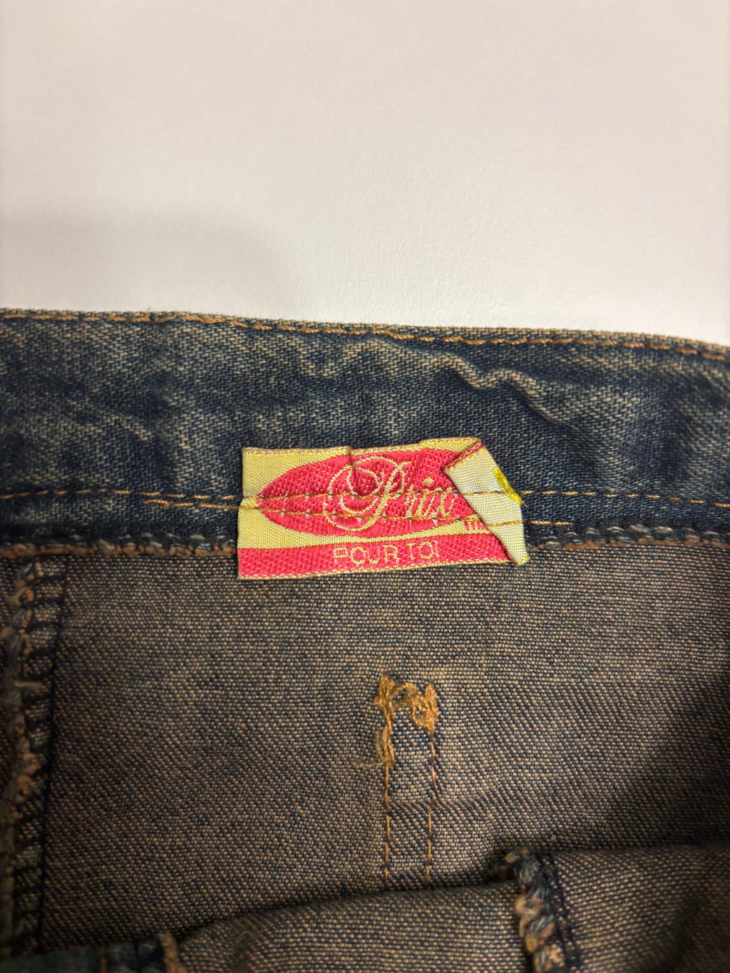 Mørkeblå Midi Denim Skjørt