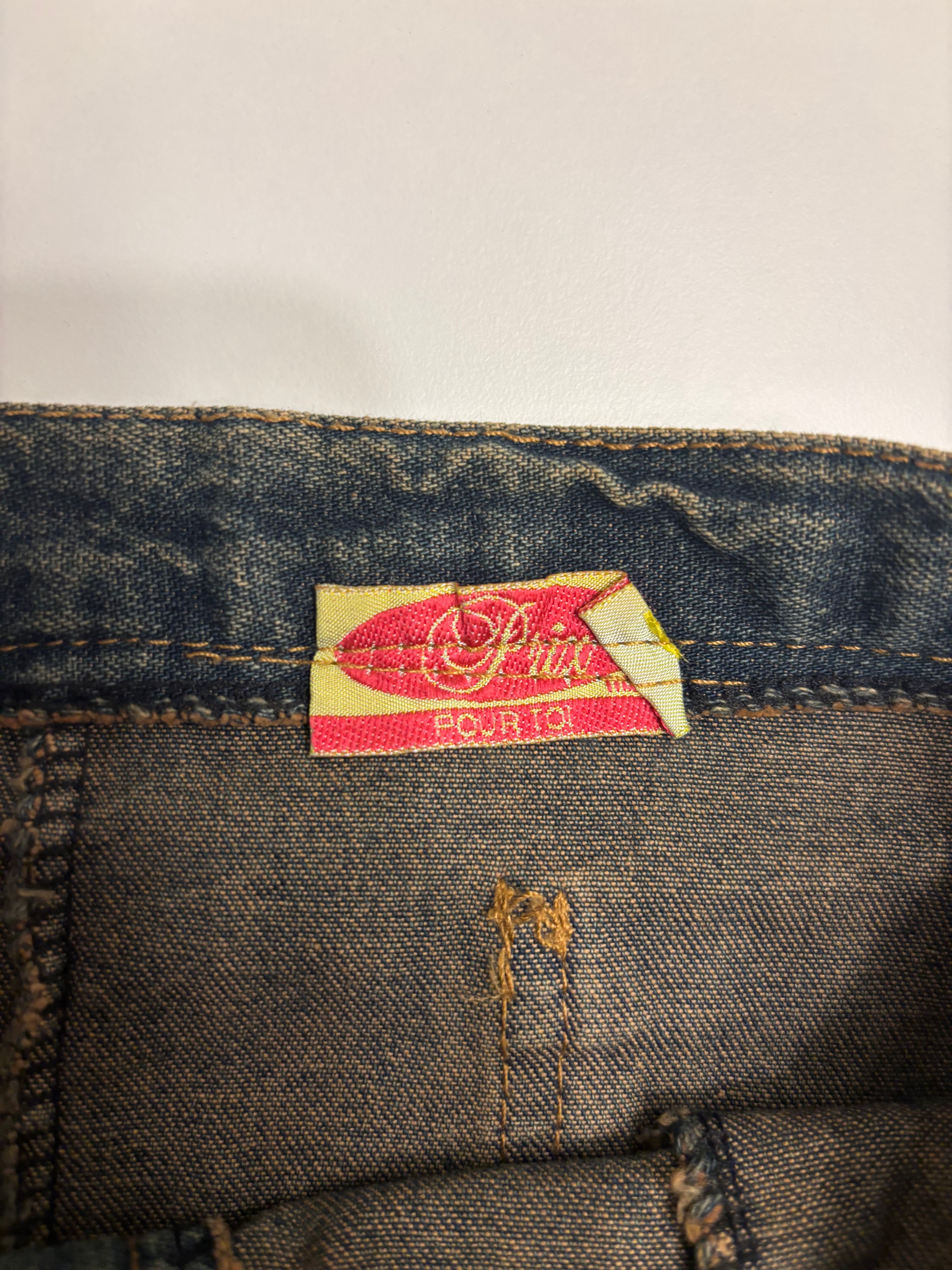 Mørkeblå Midi Denim Skjørt