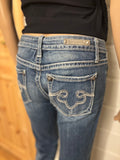 Vintage Jeans Bootcut Hvite Broderte Lommer