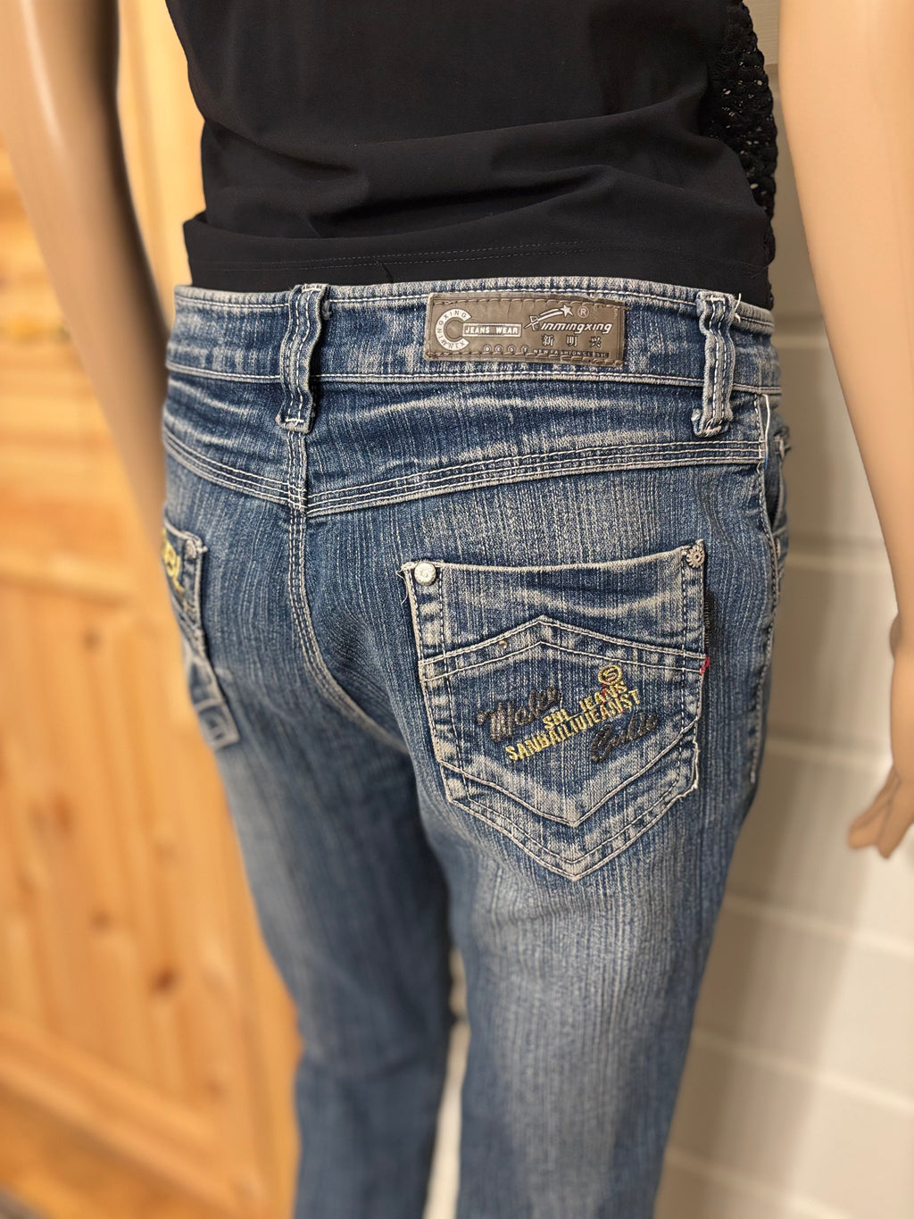 Vintage Jeans Sleng Pyntede Lommer