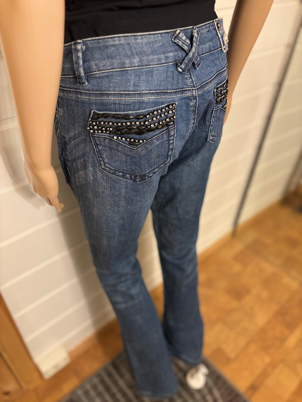 LA.IDOL Jeans Sleng Pyntede Lommer