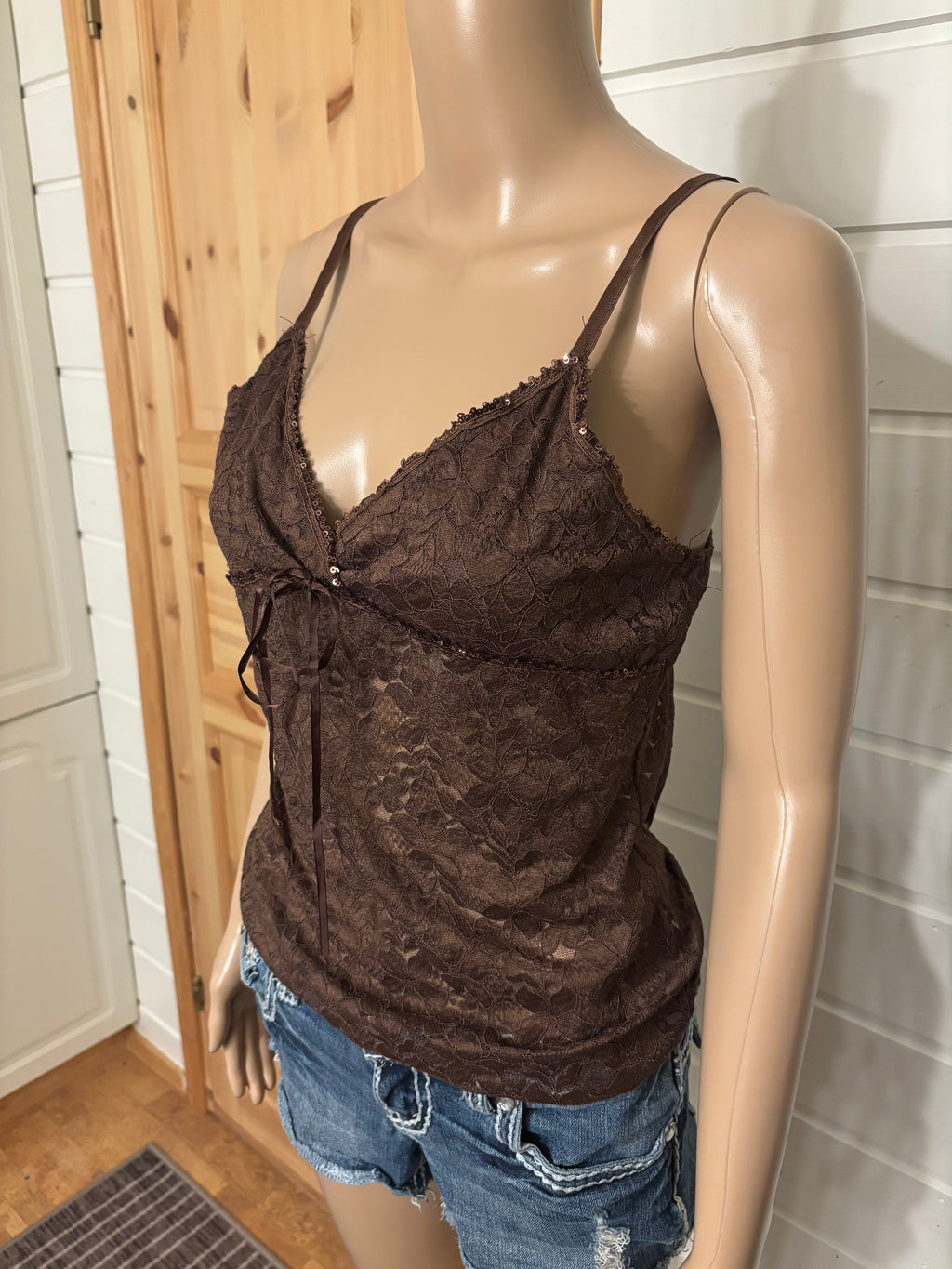 Brun Blonde Topp Glitter Detaljer