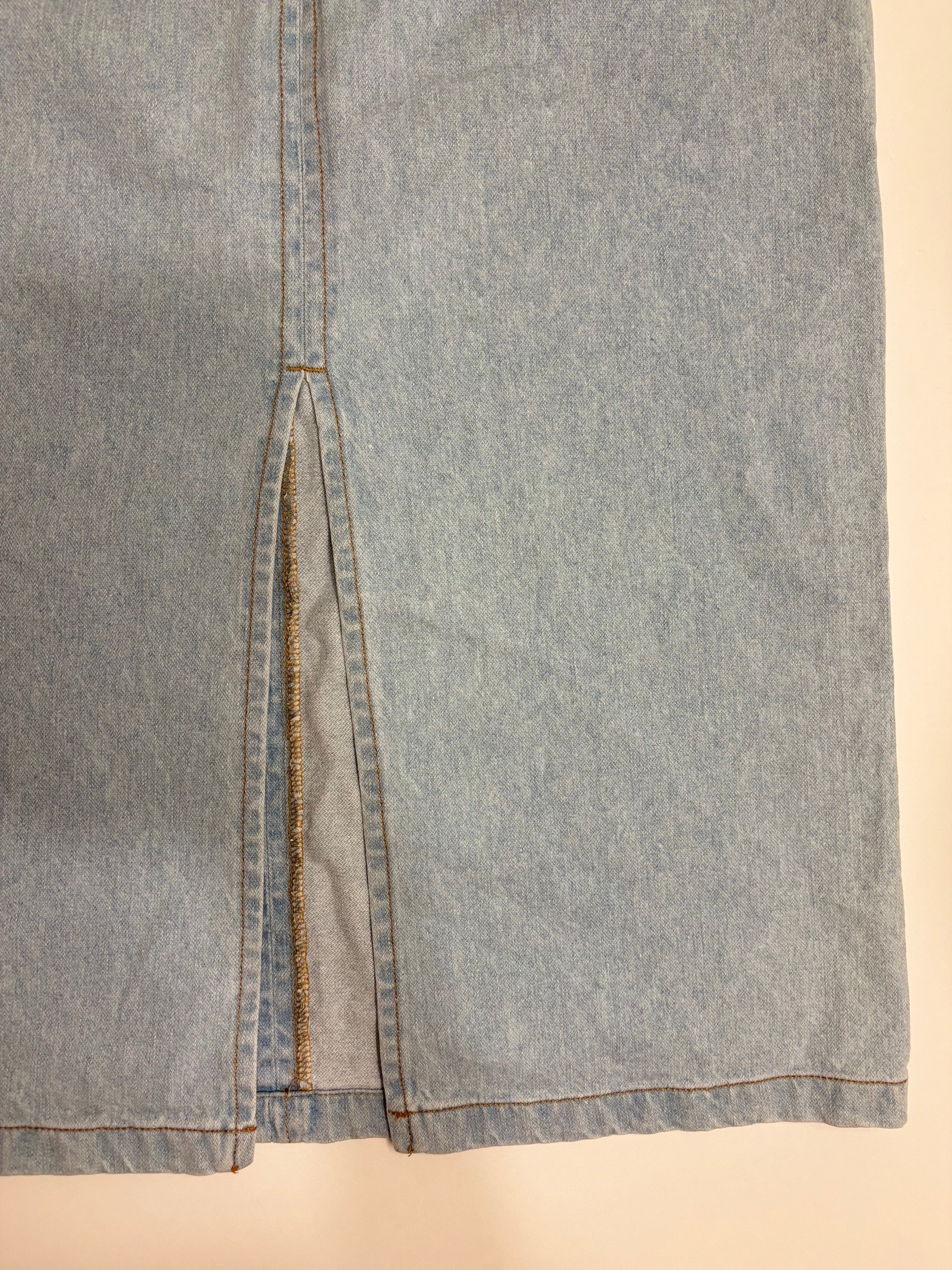 MaxMara Lyseblå Midi Denim Skjørt