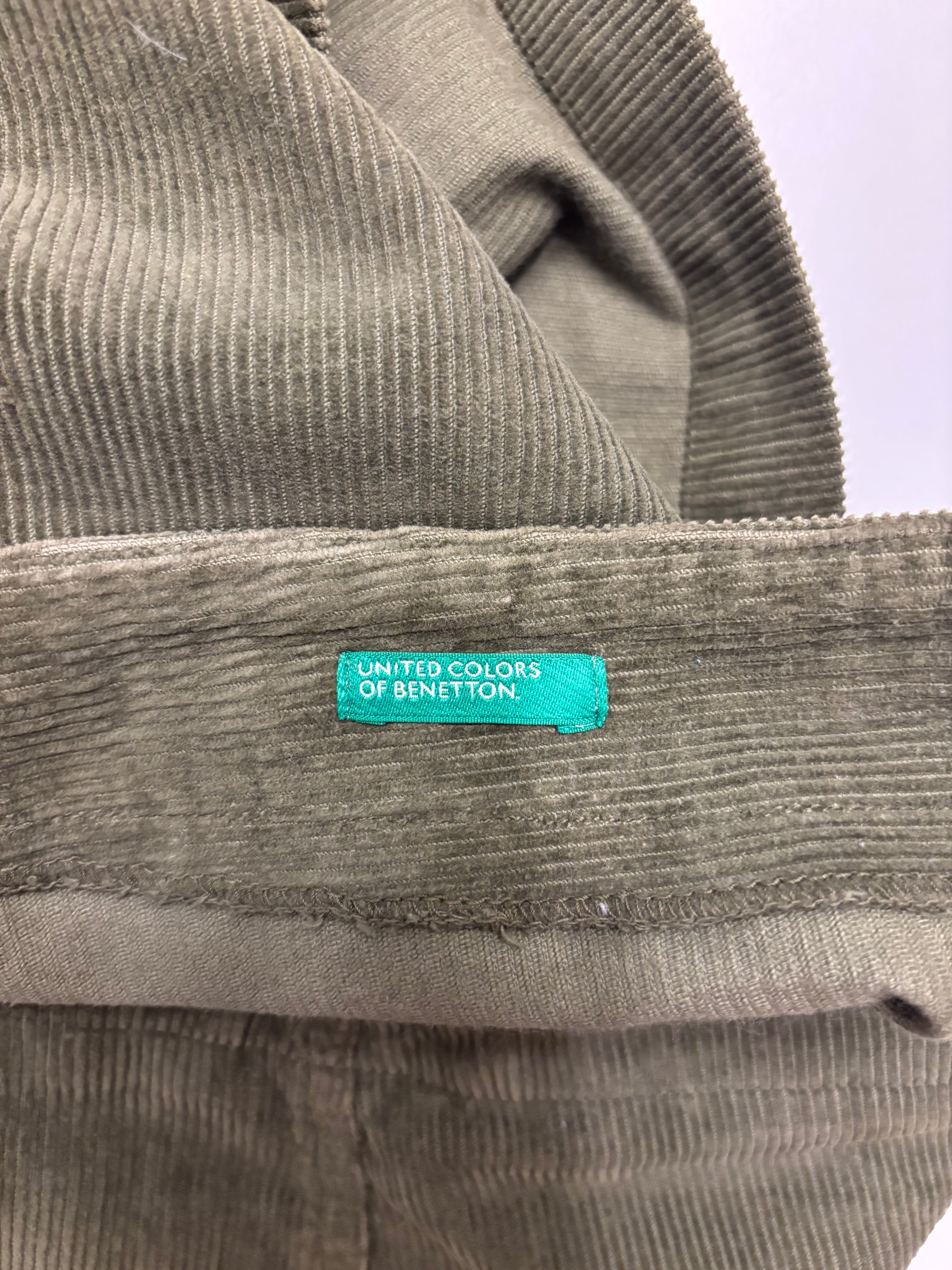 Olivengrønn Kordfløyel Mini Skjørt